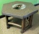Mid Century Tiki Rattan Asian Enamel Side End Table Mid-Century Modernism photo 2