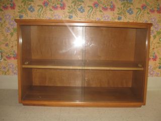 B P John Furniture Mid Century Danish Modern Maple Glass Hutch Top photo
