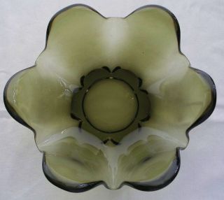 Modern Glass Bowl Mid 20th Century Optically Intriguing Flower Shape American photo