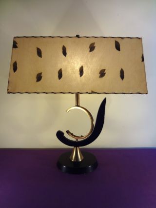 Vtg 1950s Mid Century Modern Atomic  Mad Men  Style Majestic Table Lamp photo