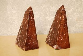 Jaru Ceramic Volcano Rock Bookends Vintage Mid Century photo