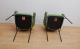 Mid Century Modern Calstyle Mccobb Pair Of Club Lounge Chairs Metal Green Mid-Century Modernism photo 4