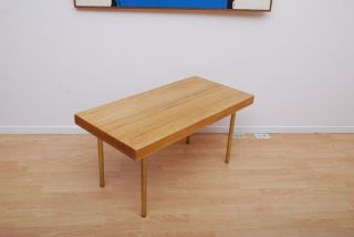 Mid Century Modern Coffee Table Solid Mahogany With Solid Brass Legs Studio Made photo
