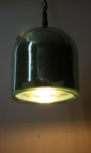 Mercury Glass Hanging Pendant Lamp Old Vintage Eagle Vacuum Bottle Loft Light photo