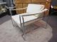 Cool Mod Chrome And White Faux Leather Lounge Chair C1970s Post-1950 photo 1