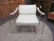 Cool Mod Chrome And White Faux Leather Lounge Chair C1970s Post-1950 photo 2
