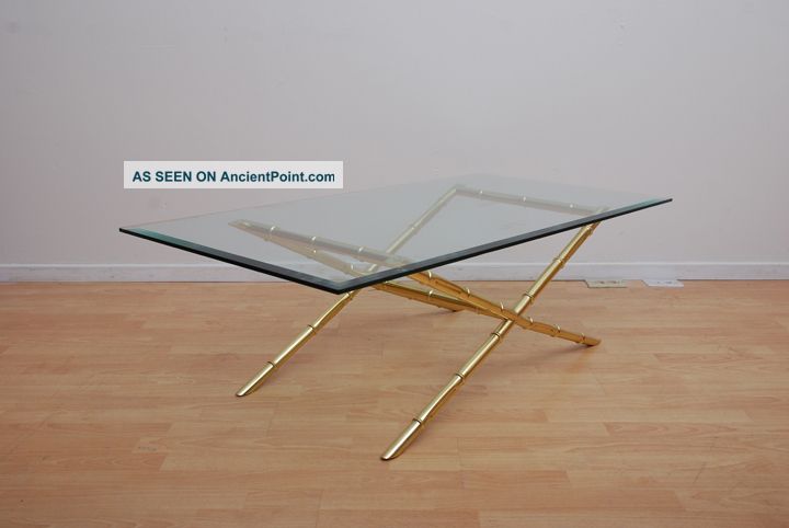Mid Century Modern Italian Coffee Table Faux Bamboo 