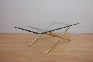 Mid Century Modern Italian Coffee Table Faux Bamboo 