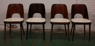 Four Bent Wood Chairs 4 Mid Century Lounge Mcm Eames Knoll Risom Saarinen Aalto photo