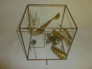 Mid Century Modernist Copper Brass Sea Life Art Sculpture Nautical Decor Jere photo
