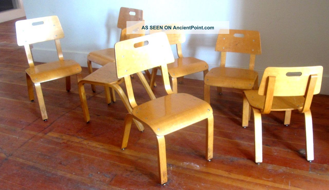 Thonet Mid Century Modern Child ' S Children ' S Chairs Eames Era Bent Plywood Post-1950 photo