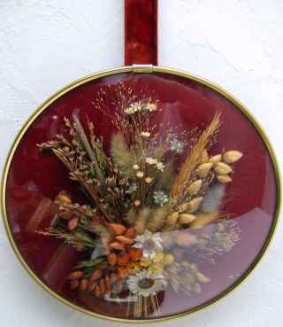 Romantic Vintage Dried Flowers In Convex Glass Frame photo