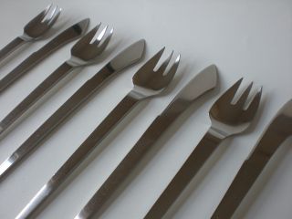 Mid - Century N Nisbel Gabis Party Stainless Steel 8pc Cutlery Set Vtg 50s Eames photo