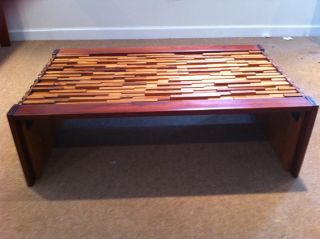 Danish Modern / Brutalist Exotic Wood Coffee Table By Percival Lafer (medium) photo