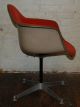 Red Herman Miller Fiberglass Shell Arm Chair Mid Century Vintage Knoll Eames Mid-Century Modernism photo 2