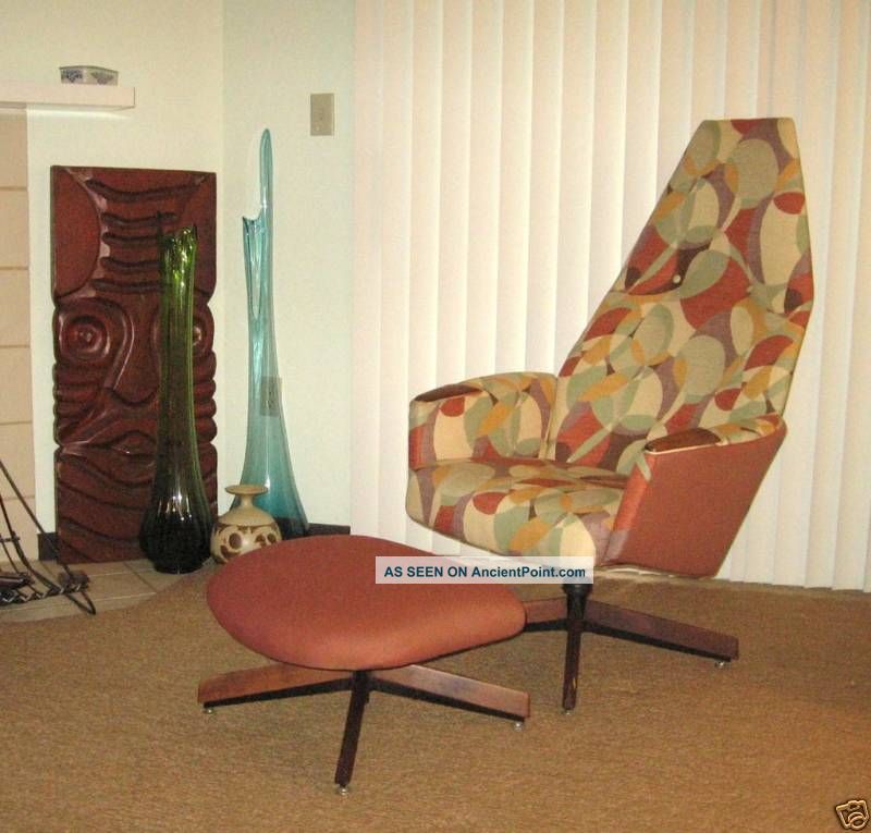 Adrian Pearsall Craft Associate High Back Chair Ottoman Mid-Century Modernism photo