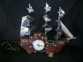 Vintage,  1955,  Sailng Yacht Electric Clock,  United Clock. photo