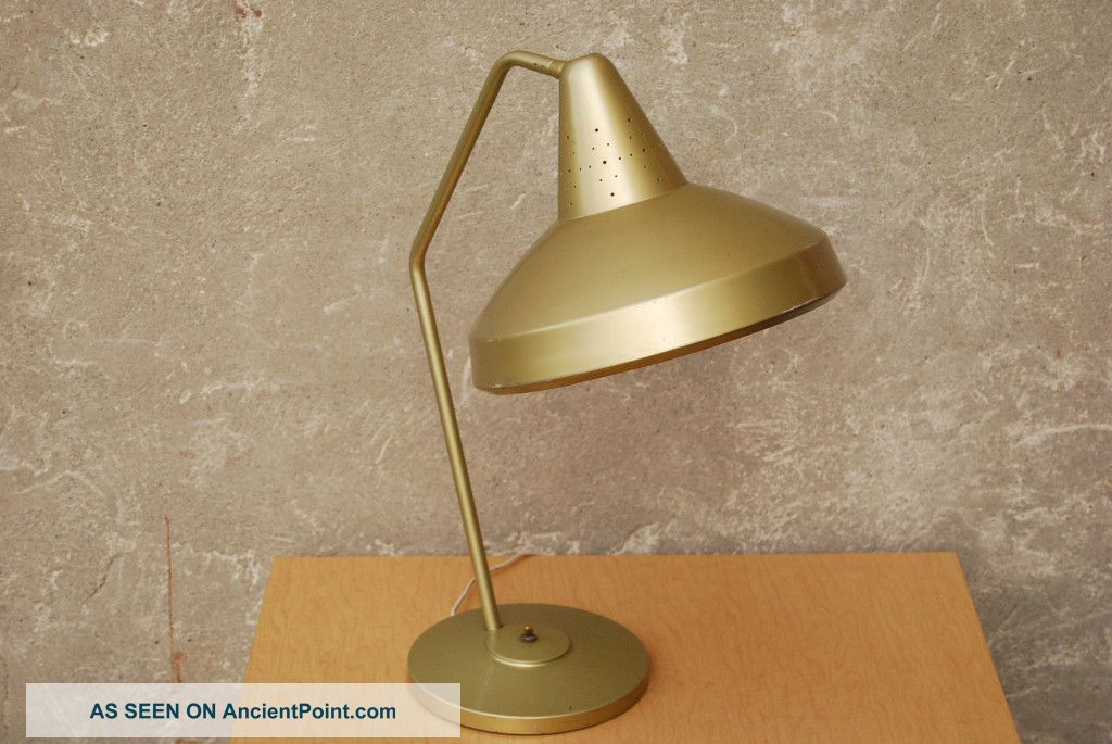 Swivelier Gold Desk Lamp Mid Century Flying Saucer 50s Mid-Century Modernism photo