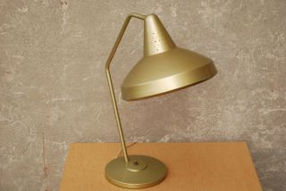 Swivelier Gold Desk Lamp Mid Century Flying Saucer 50s photo