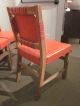Set Of Four Ranch Oak/orange Leather Dining Chairs C1950s Post-1950 photo 2