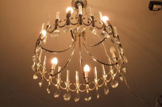 Signed Gaetano Sciolari Mid Century Glass Ceiling Lamp photo