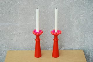 Vintage Danish Candle Holders Orange Lonborg Mid Century Modern I Like Mike ' S photo