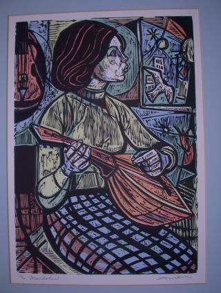 Irving Amen Woodblock Print,  1970,  Titled 