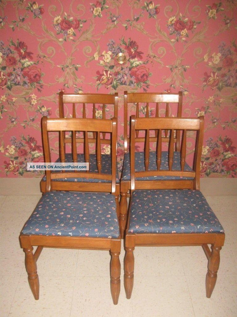 4 Ladderback Maple Chairs Mid Century Modern Contemporary Streamlined Mid-Century Modernism photo