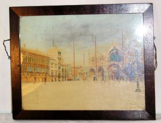 Antique Hand Painted Photo Rome Bb1 photo