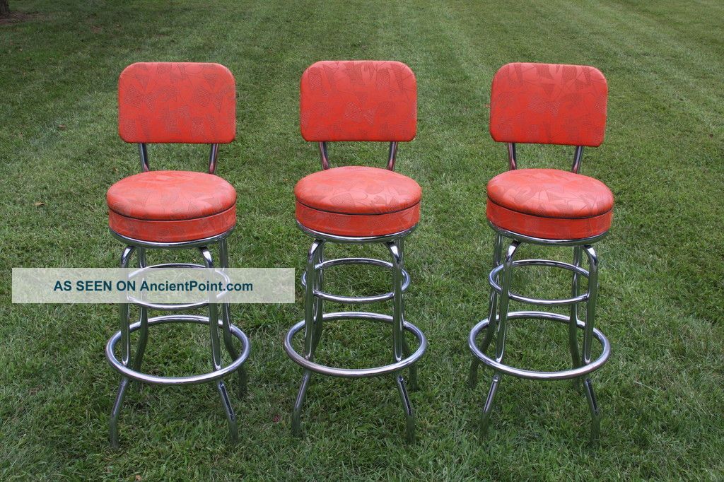 Set 3 Finest Mid Century Modern Tall Swivel Stools Post-1950 photo
