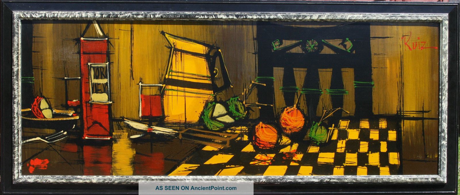 Signed: Ruiz; Mid Century Modern Abstract Still Life - High Quality Mid-Century Modernism photo