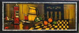 Signed: Ruiz; Mid Century Modern Abstract Still Life - High Quality photo