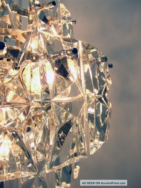 60s Lobmeyer Faceted Prism Crystal Chandelier Mid-Century Modernism photo