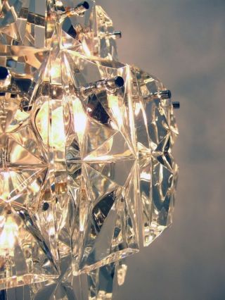 60s Lobmeyer Faceted Prism Crystal Chandelier photo