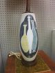 Great Mid Century Pottery Lamp With Vases Design + Orig Shade C1960 Mid-Century Modernism photo 1