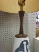 Great Mid Century Pottery Lamp With Vases Design + Orig Shade C1960 Mid-Century Modernism photo 2