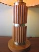 Wood + Brass 1940s Table Lamp W/orig Shade - Russel Wright? Mid-Century Modernism photo 1