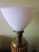 Wood + Brass 1940s Table Lamp W/orig Shade - Russel Wright? Mid-Century Modernism photo 4