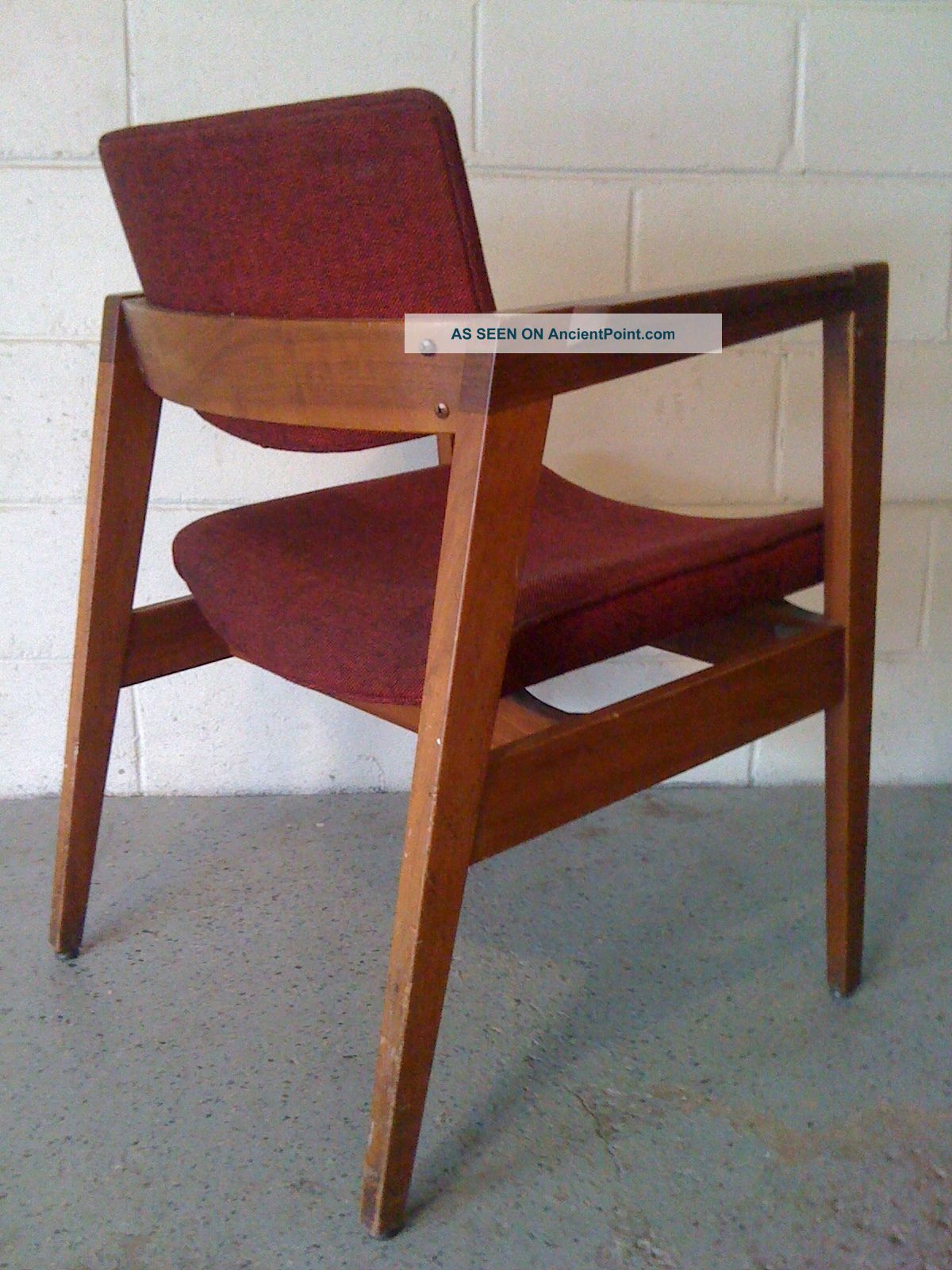 Rut Ro Vintage Gunlocke Danish Modern Armchair W/burgundy Upholstery 1900-1950 photo