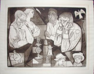 Irving Amen Woodblock Print,  Mid 20th C,  Rare Print,  Listed Artist 
