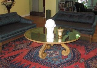 Vintage Baker Furniture Egliomise Mirror Round Table photo