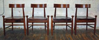 4 Set Of Four Rosewood Walnut Chairs Danish Mid Century Eames Knoll Danish Best photo