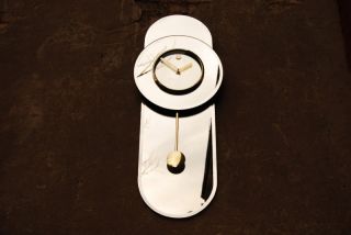 Art Deco Mirror Pendulum Wall Clock Vintage 30s 70s 80s photo