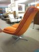 Seventies Modern Orange Velour Swivel Lounge Chair C1970 Post-1950 photo 2
