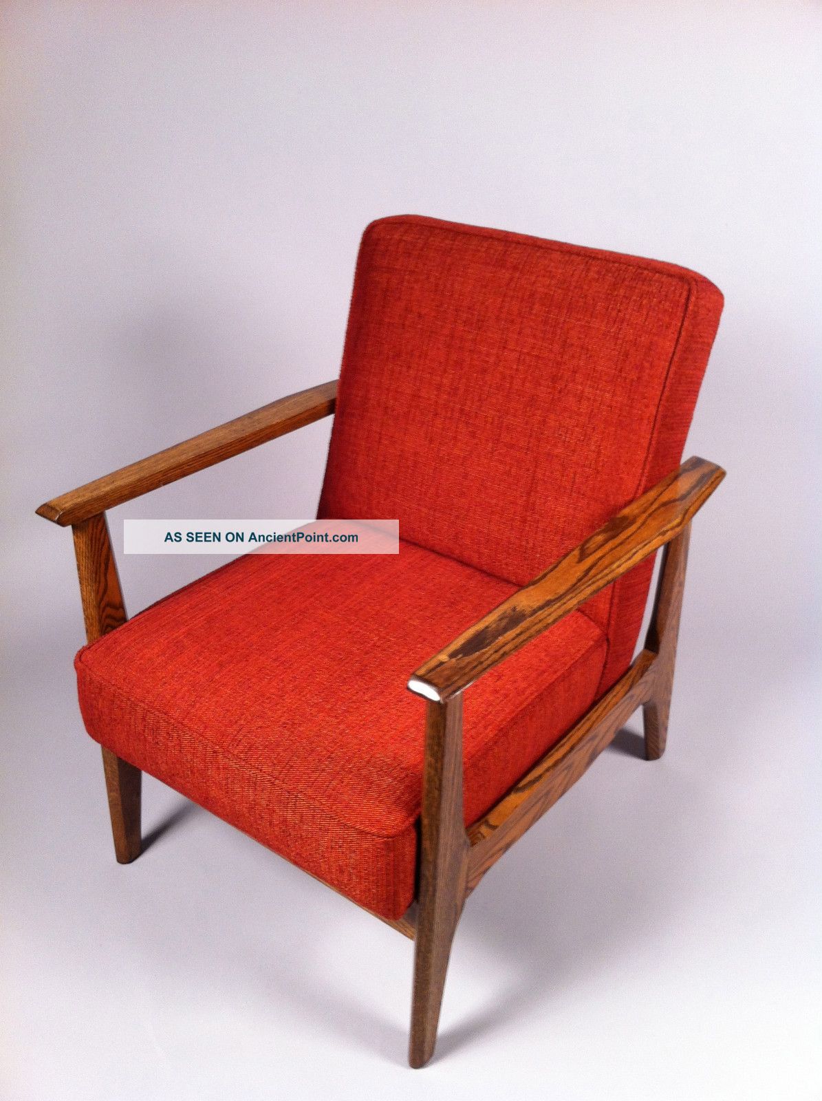 Refinished And Reupholstered Mid Century Modern Arm Chair Post-1950 photo