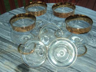 Rare Dorothy Thorpe Mad Men Gold Rim Shrimp/seafood Cocktail W/chillers 8 Pcs photo