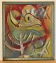 Signed Danziger 1965; Quality Mid Century Modern Abstract Painting With Menorah Mid-Century Modernism photo 1