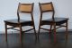 Pair Of Dux Side Chairs Rattan Back Black Sweden Knoll Post-1950 photo 9