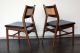 Pair Of Dux Side Chairs Rattan Back Black Sweden Knoll Post-1950 photo 7