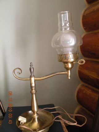 Vintage Brass Aladins Table Lamp Patent Old Cord Works photo